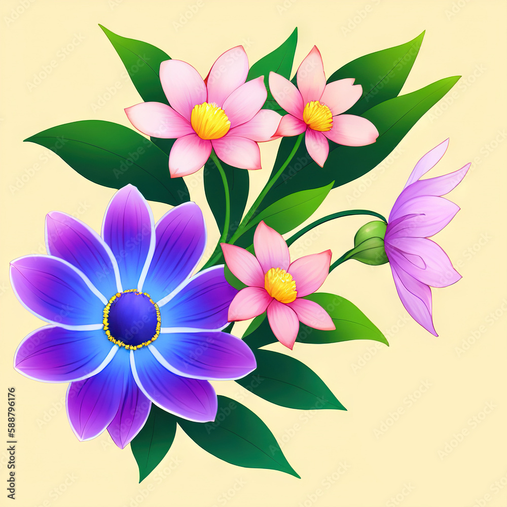 purple lotus illustration ,generative Ai.
