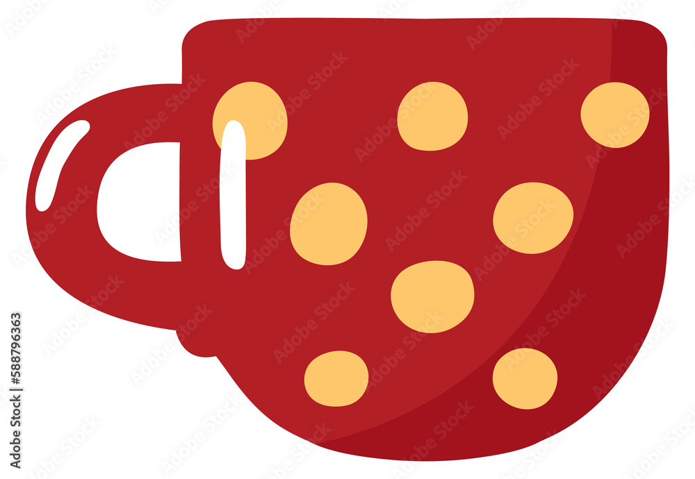 Ceramic mug with dot pattern. Cute cartoon cup Ceramic mug with dot pattern. Cute cartoon cup