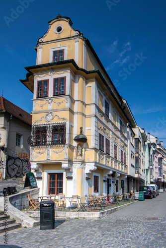 Photography old and new architecture on the streets of bratislava in slovakia