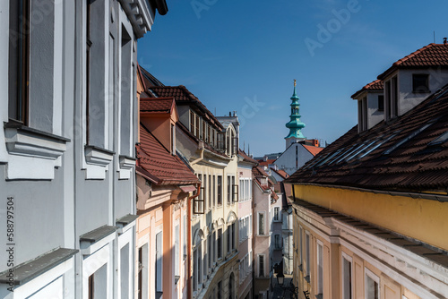 Photography old and new architecture on the streets of bratislava in slovakia