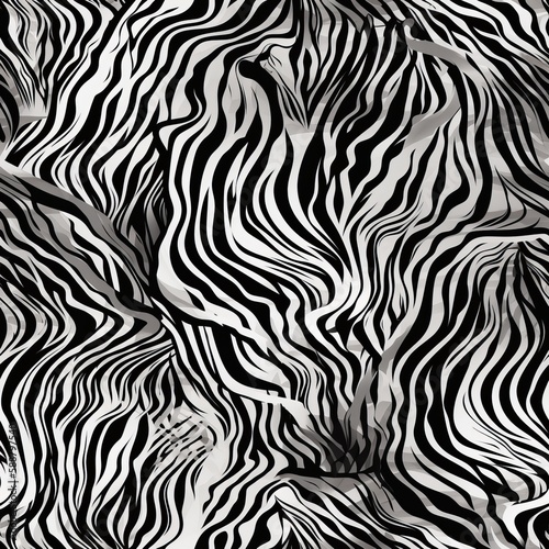 Unleash your wild side with a seamless zebra skin pattern. Perfect for fashion  home decor  and accessories. AI Generation