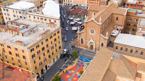 Bild auf Leinwand Aerial view of the church of St