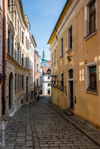 old and new architecture on the streets of bratislava in slovakia © petejeff