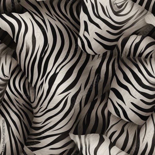 Unleash your wild side with a seamless zebra skin pattern. Perfect for fashion  home decor  and accessories. AI Generation