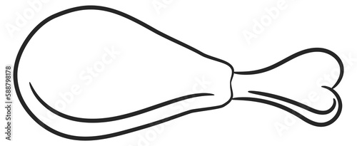 Chicken leg line icon. Tasty food symbol