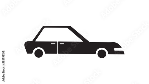 car isolated on white. vector illustration. graphic arts. geometric car. taxi. black and white flat teddy bear icon. symbol or sign. transport
