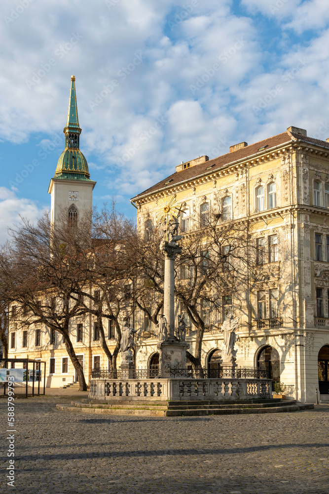 Fototapeta premium old and new architecture around the streets of slovakias capital city, bratislava
