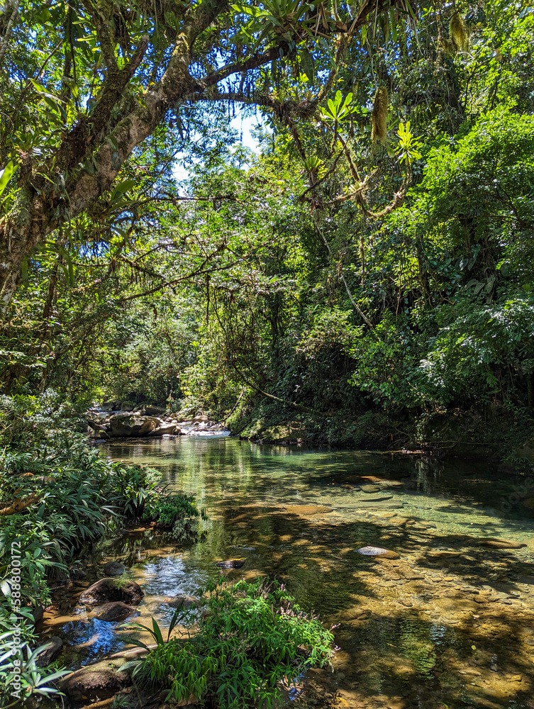 Obraz premium Rio en la montaña comarca 
