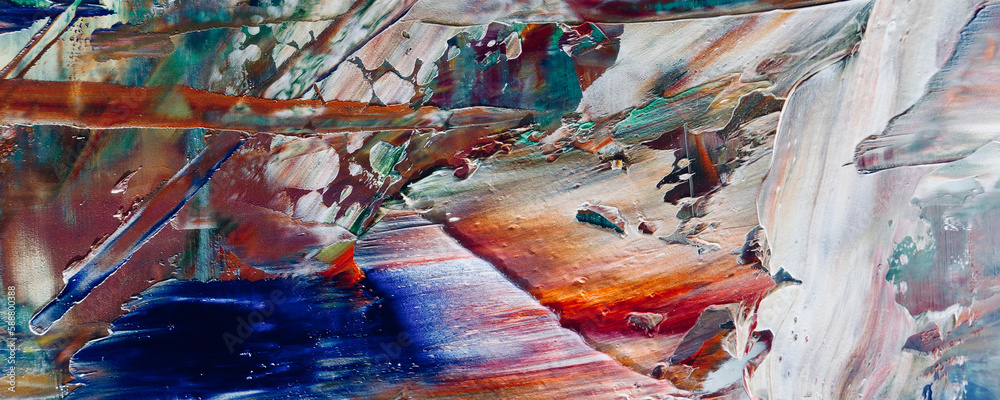 Fototapeta premium Colorful abstract background wallpaper. Modern motif visual art. Mixtures of oil paint. Trendy hand painting canvas. Wall decor and Wall art prints Idea. 3D Texture. Art object 