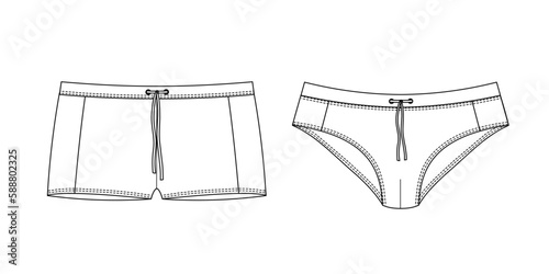 Man fashion, garment, isolated, boxer shorts, trunks, bundle, painting, men briefs, pants, boxer, style, strings, underpants, vector, clothing, long underwear, underwear, swimwear
