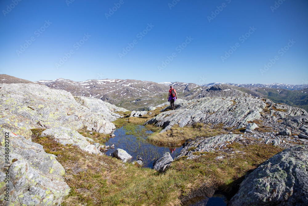 Wanderlust to Dalaun mountain in Veljord,Nordland county Northern Norway
