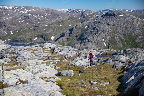 Wanderlust to Dalaun mountain in Veljord,Nordland county Northern Norway