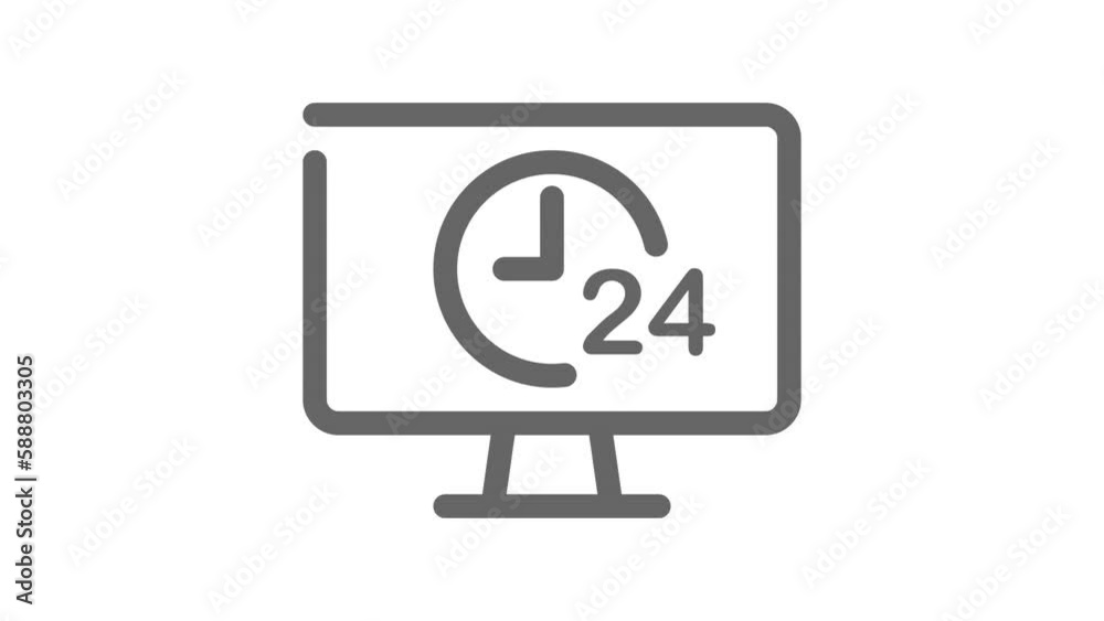 24 Hours Online, Online shopping concept animated icon
24 Hours Online, Online shopping concept animated icon