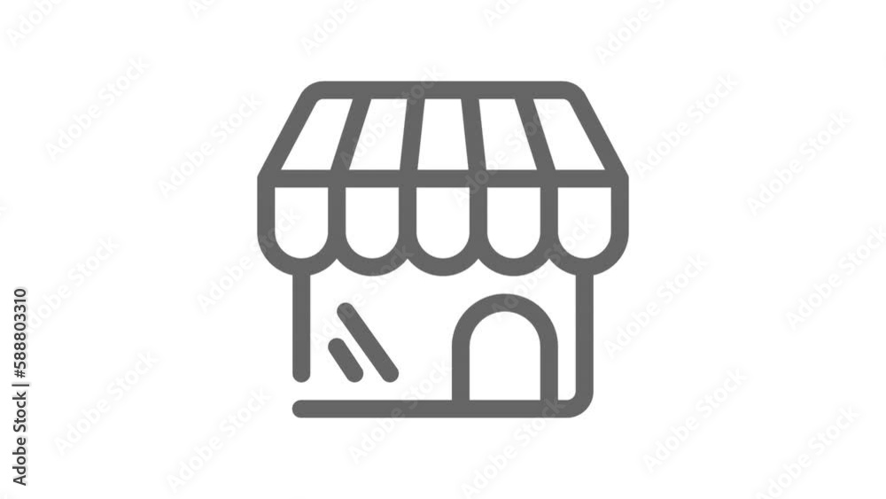 Shop or Store, Online shopping concept animated icon
