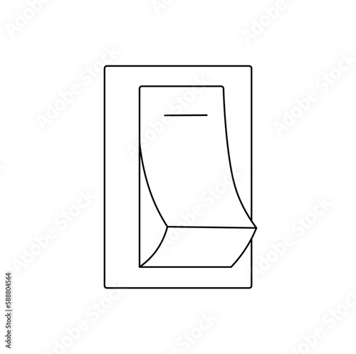 Vector isolated one single simplest toggle switch button on off colorless black and white contour line easy drawing