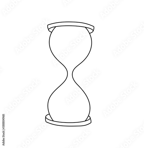 Vector isolated one single simplest empty hourglass sandglass colorless black and white contour line easy drawing