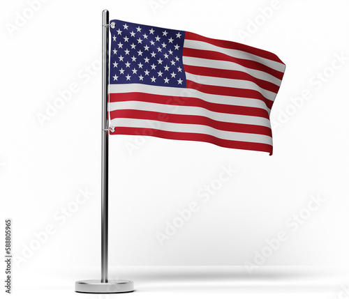High-quality rendering of American flag textured fabric on a transparent background, perfect as a design template.