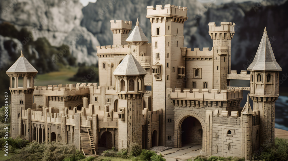 AI Generated art of fantasy castles in fairylands