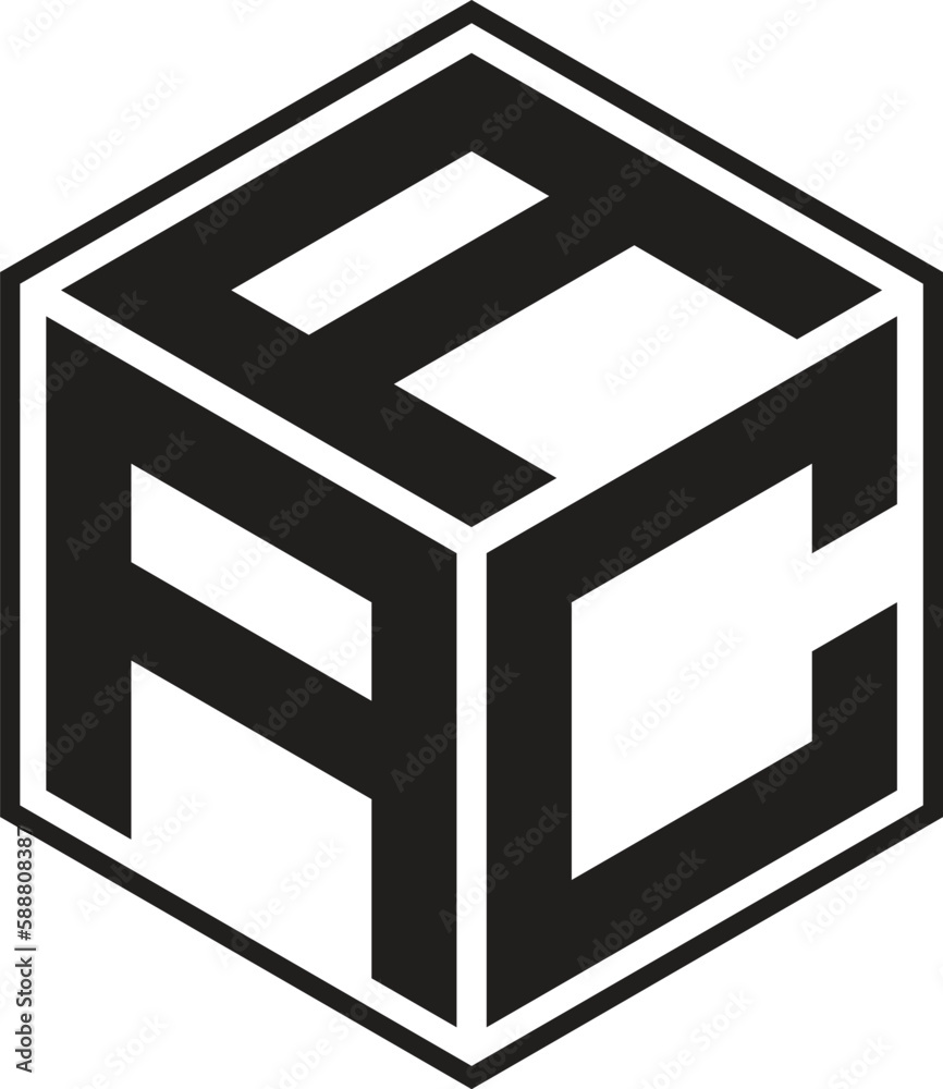 AAC letters logo with a polygon shape design AAC letters logo with a polygon shape design