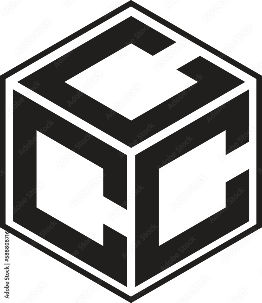 CCC letters logo with a polygon shape design CCC letters logo with a polygon shape design