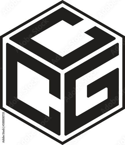 CCG letters logo with a polygon shape design