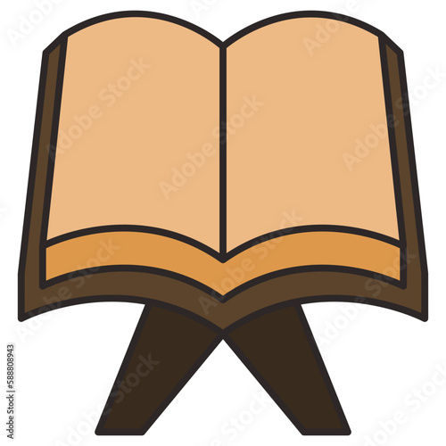 holy quran icon. open book illustration