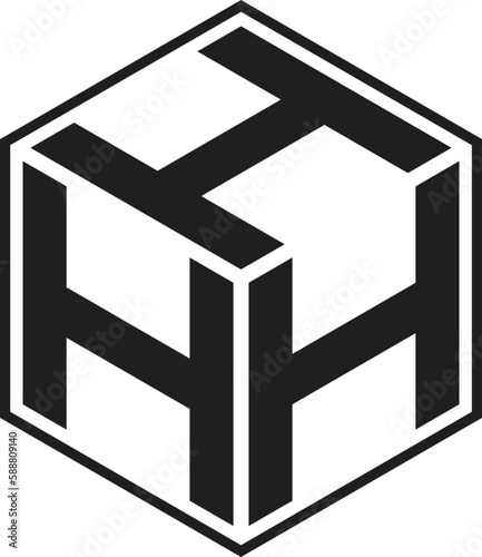 HHH letters logo with a polygon shape design