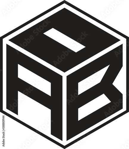 IAB letters logo with a polygon shape design photo
