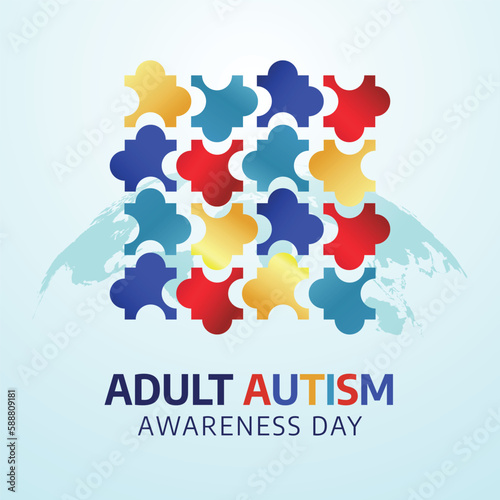 vector graphic of adult autism awareness day good for adult autism awareness day celebration. flat design. flyer design.flat illustration.