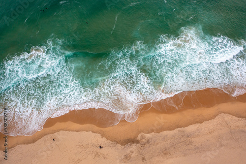 Atlantic ocean beach aerial view