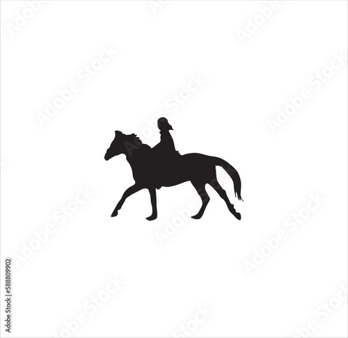 A horse with a girl on back silhouette vector art. © Abdul Awal Azad