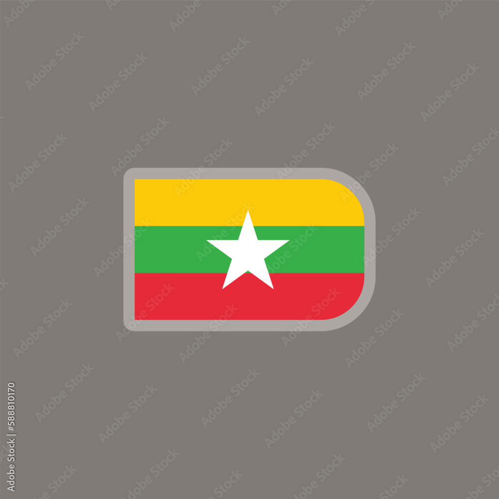 Illustration of Myanmar flag Template