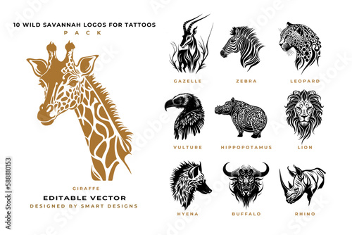 Wild Savannah Logos for Tattoos Pack x10