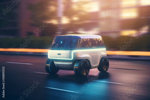 Autonomous Delivery Van  AI-Driven Concept Illustration
