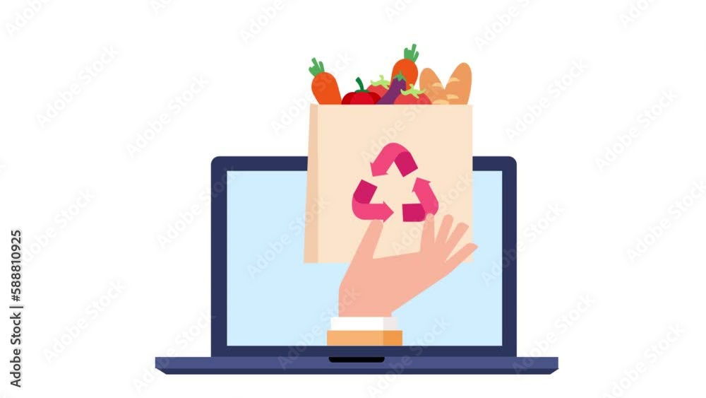 Groceries Delivery to door step order food online animation Groceries Delivery to door step order food online animation