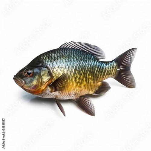 рыба на белом фоне сгенерирована искусственным интеллектом  © Ksenia
