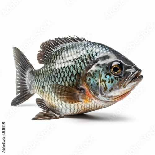 рыба на белом фоне сгенерирована искусственным интеллектом 