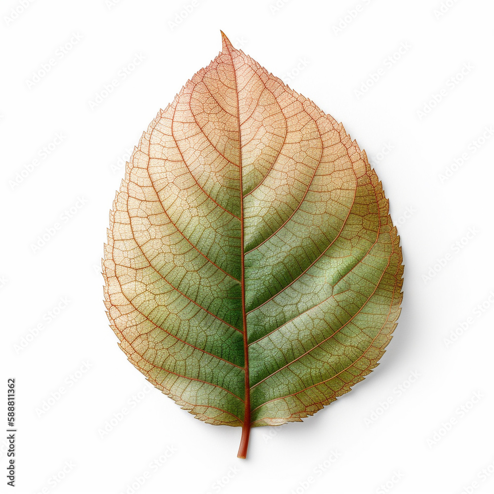 Obraz premium green leaf on white background