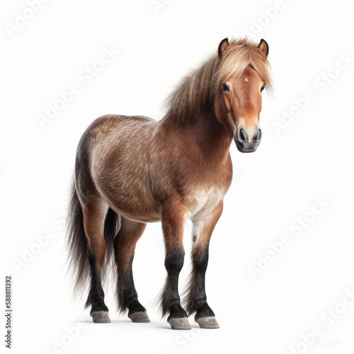 horse pony on a white background