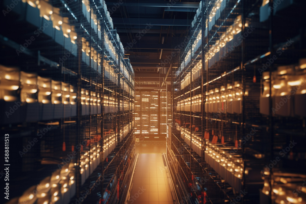 AI-optimized Warehouse: Illustration of an Intelligent, Self-Organizing Distribution Center
