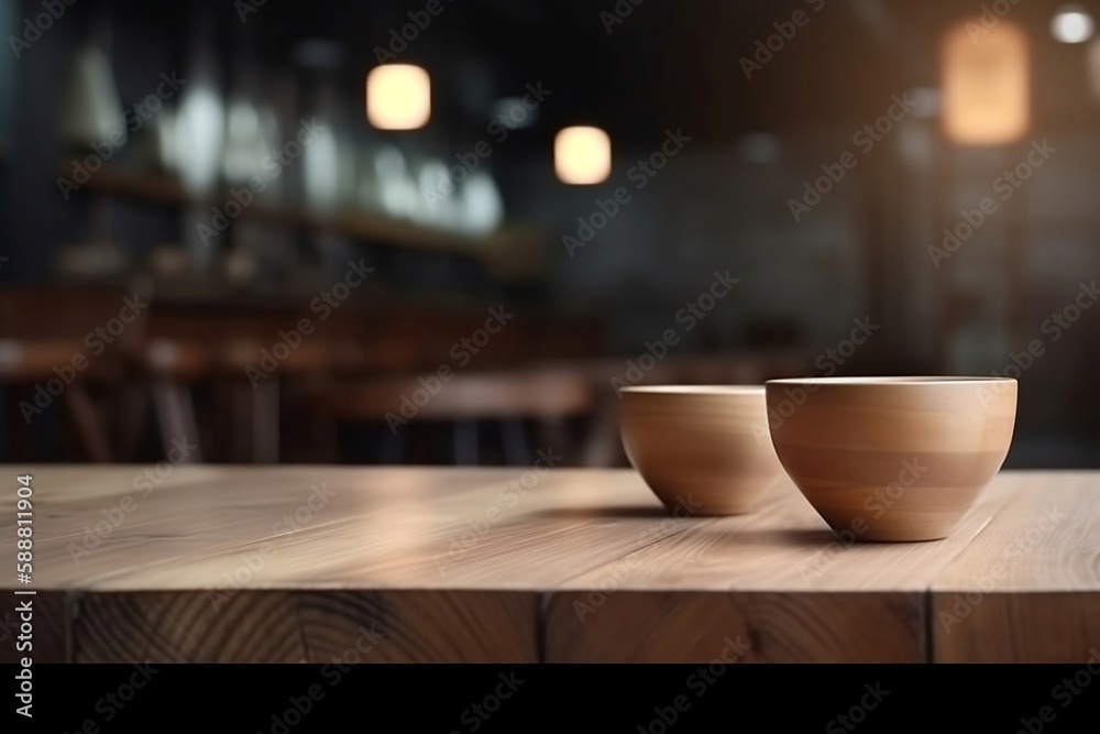 Restaurant Ambience. An Empty Table with a Blurred Background to Highlight Your Product