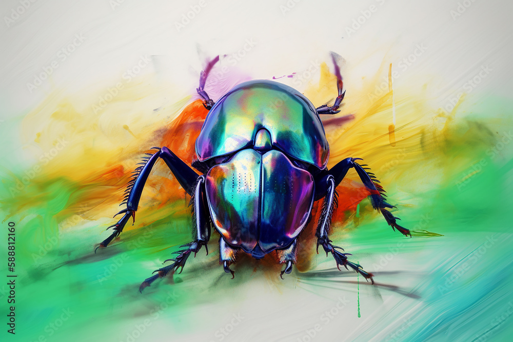 Naklejka premium besouro Conceito de pintura abstrata de arte colorida