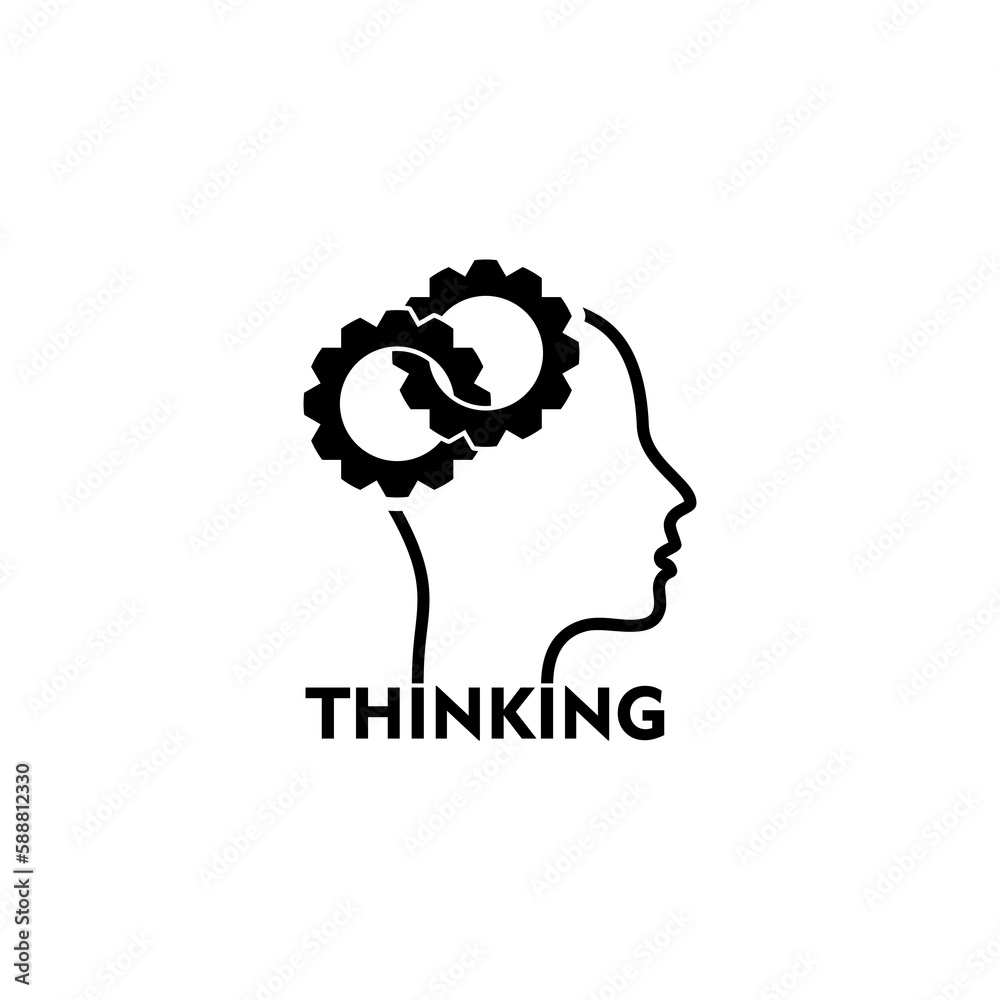 Thinking head icon isolated on transparent background Thinking head icon isolated on transparent background