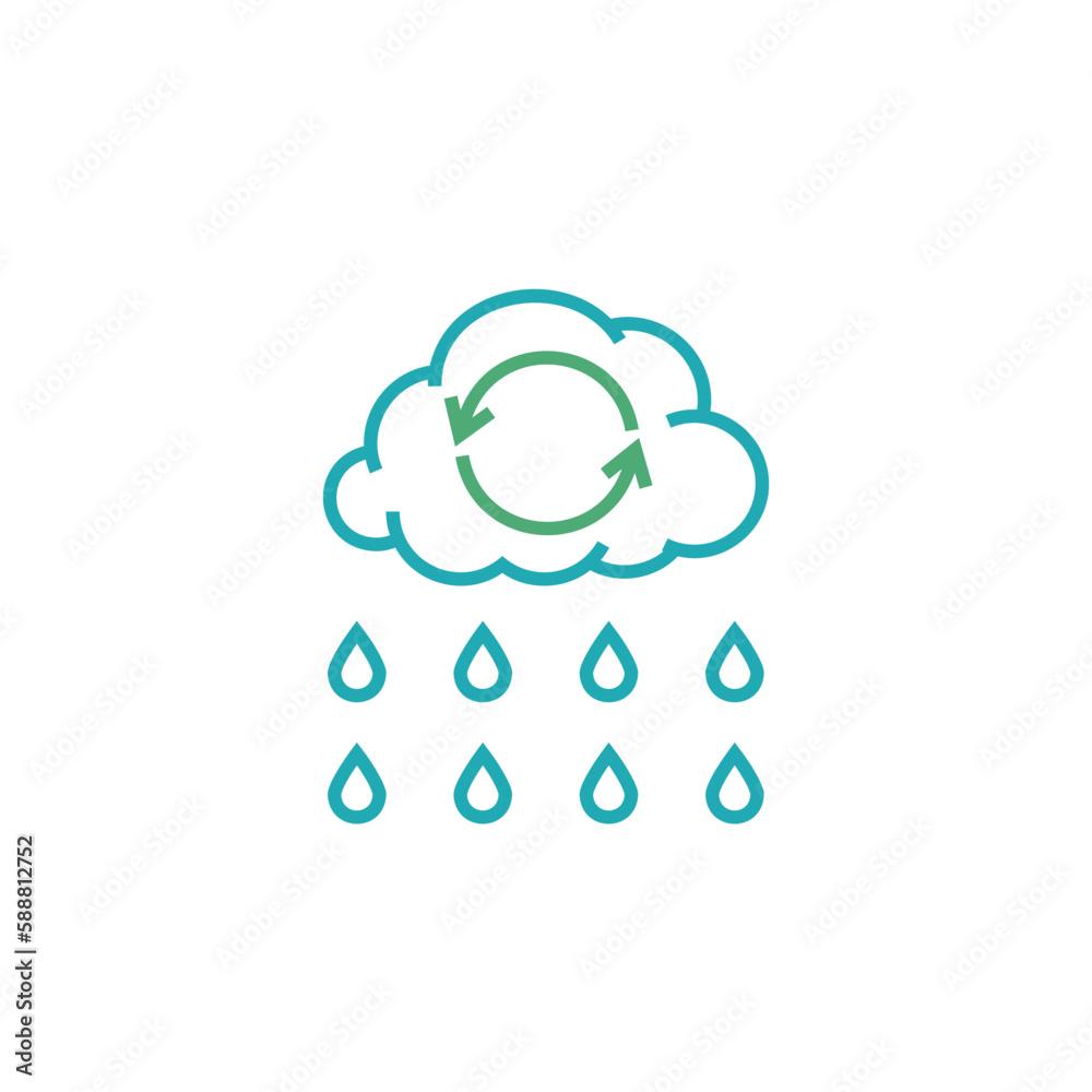 Obraz premium Rainwater harvesting sign, pictogram, icon. Vector illustration