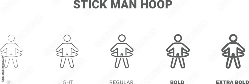 stick man hoop icon. Thin, regular, bold and more style stick man hoop icon from Fitness and Gym collection. Editable stick man hoop symbol can be used web and mobile