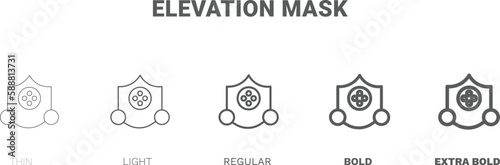 elevation mask icon. Thin, regular, bold and more style elevation mask icon from Fitness and Gym collection. Editable elevation mask symbol can be used web and mobile