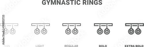 gymnastic rings icon. Thin, regular, bold and more style gymnastic rings icon from Fitness and Gym collection. Editable gymnastic rings symbol can be used web and mobile