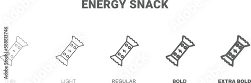 energy snack icon. Thin, regular, bold and more style energy snack icon from Fitness and Gym collection. Editable energy snack symbol can be used web and mobile