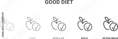 good diet icon. Thin, regular, bold and more style good diet icon from Fitness and Gym collection. Editable good diet symbol can be used web and mobile