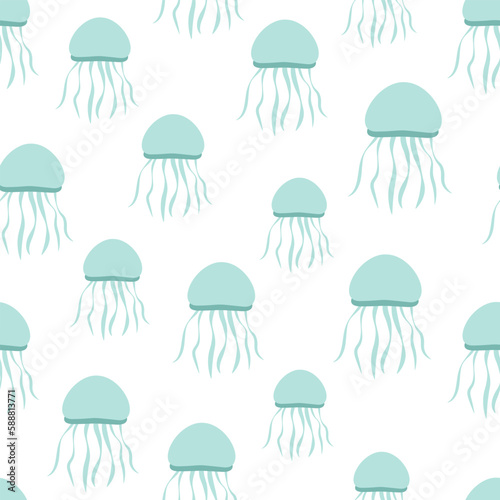 Seamless pattern jellyfish vector illustration